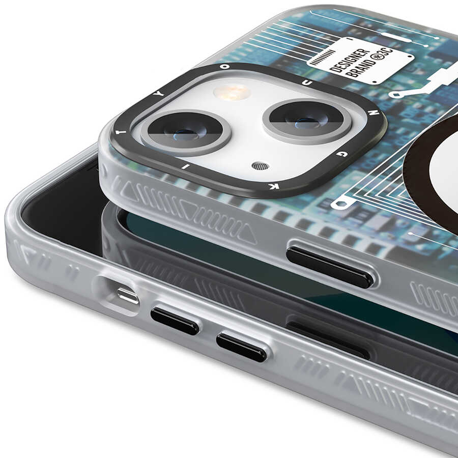 Apple iPhone 13 Uyumlu Kılıf Magsafe Şarj Özellikli YoungKit Technology Serisi Kapak - 3
