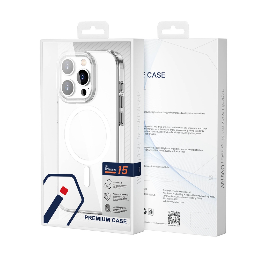 Apple iPhone 15 Pro Max Uyumlu Kılıf Wiwu FYY-014 Magsafe Şarj Özellikli Şeffaf Kapak - 2