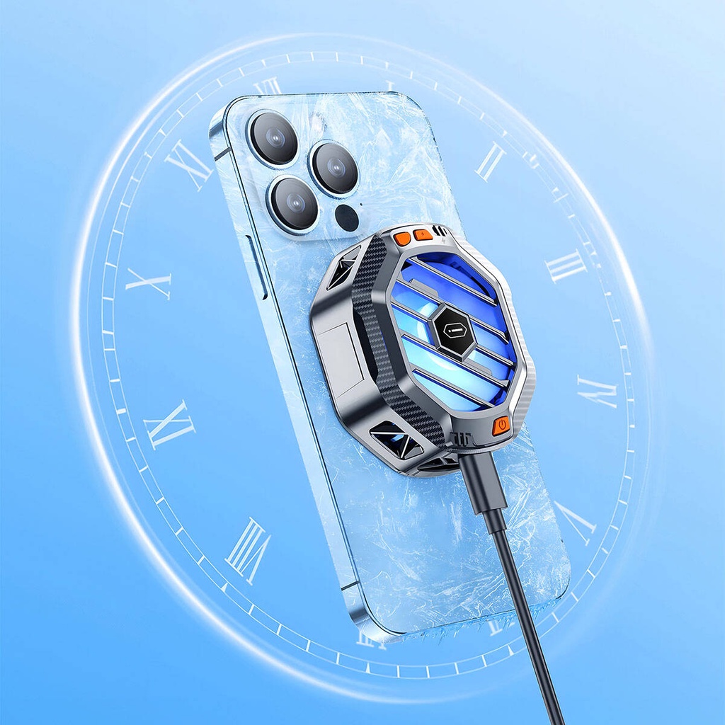 Wiwu Wi-R001 15W Magsafe Şarj Özellikli RGB Işıklı Telefon Soğutucu Fan - 4