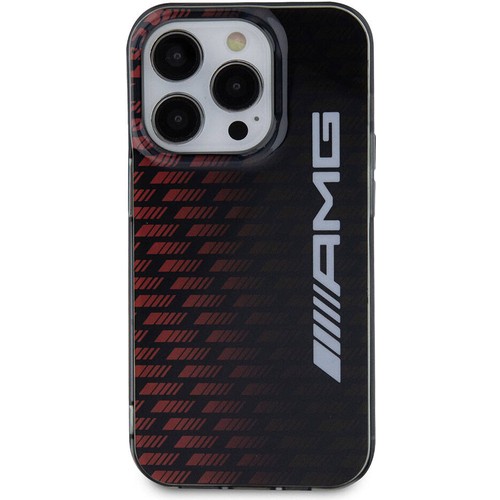 Apple iPhone 15 Pro Max Uyumlu Kılıf AMG Orjinal Lisanslı Çift Katmanlı Büyük Logolu Dörtgen Şerit Desenli Kapak