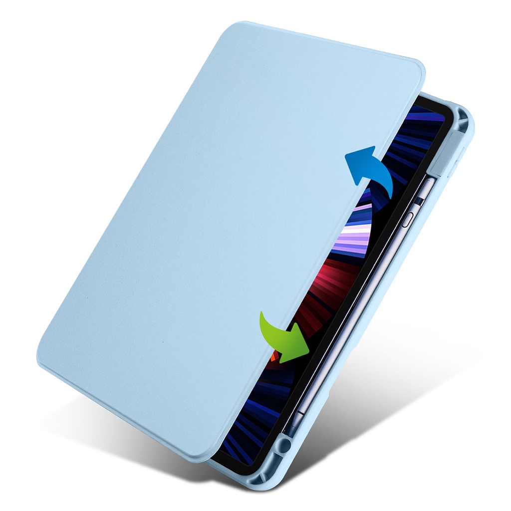 Apple iPad 10.9 2022 Uyumlu (10.Nesil) Kılıf Zore Termik Kalem Bölmeli Dönebilen Standlı Kılıf - 1