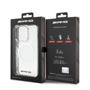 Apple iPhone 15 Pro Max Uyumlu Kılıf AMG Orjinal Lisanslı Magsafe Şarj Özellikli Eşkenar Dörtgen Desenli Transparan Kapak