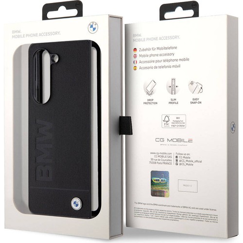 Samsung Galaxy Z Fold 5 Uyumlu Kılıf BMW Orjinal Lisanslı Sıcak Damga Logolu Deri Kapak