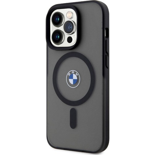 Apple iPhone 15 Pro Max Uyumlu Kılıf BMW Orjinal Lisanslı Magsafe Şarj Özellikli IML Baskı Logolu Buzlu Mat Kapak