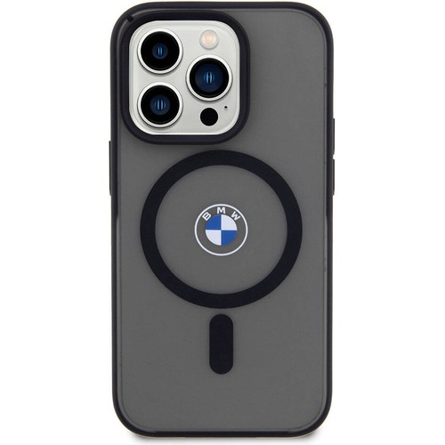 Apple iPhone 15 Pro Max Uyumlu Kılıf BMW Orjinal Lisanslı Magsafe Şarj Özellikli IML Baskı Logolu Buzlu Mat Kapak