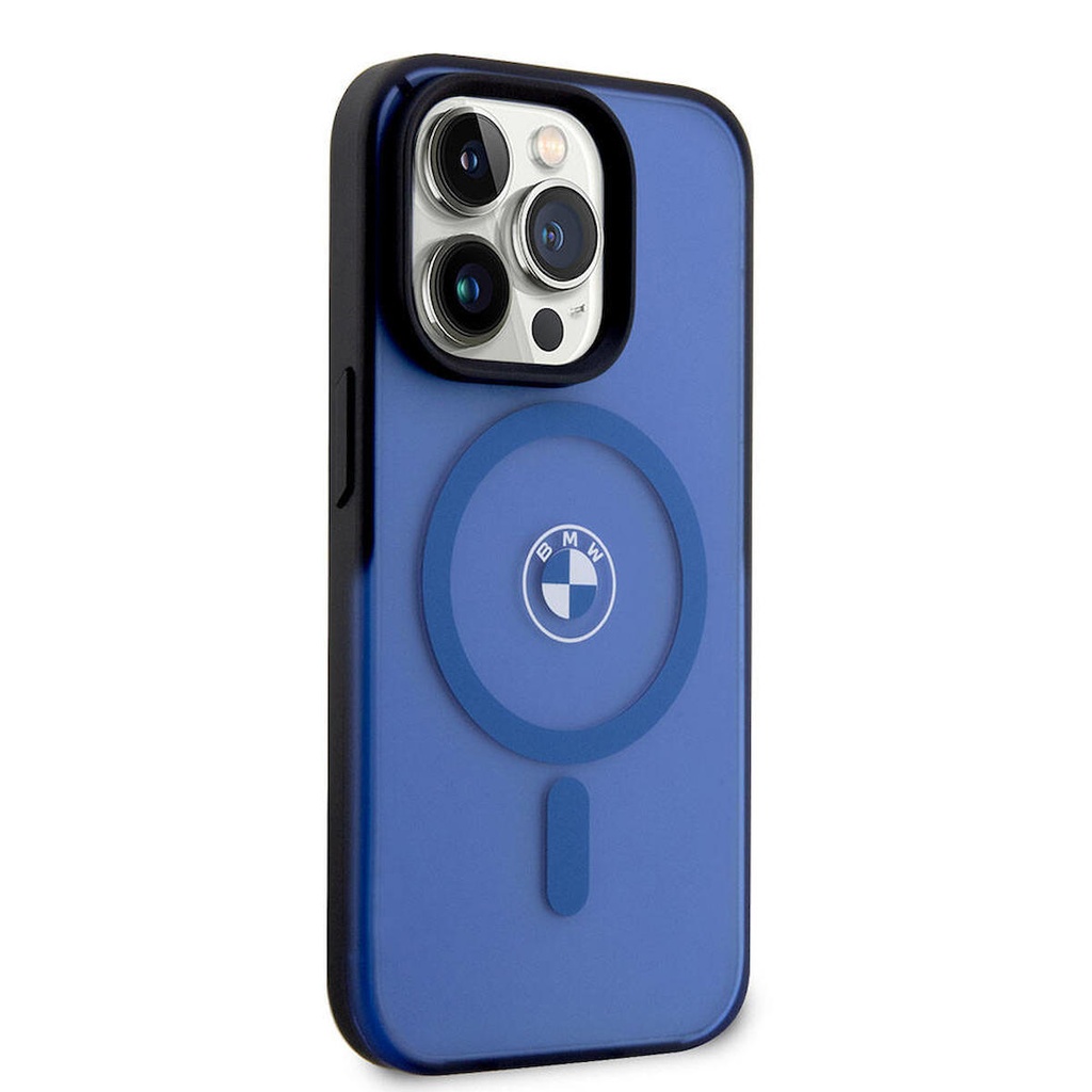 Apple iPhone 15 Pro Max Uyumlu Kılıf BMW Orjinal Lisanslı Magsafe Şarj Özellikli IML Baskı Logolu Buzlu Mat Kapak