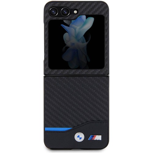 Samsung Galaxy Z Flip 5 Uyumlu Kılıf BMW Orjinal Lisanslı M Logolu PU Karbon Kapak