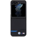Samsung Galaxy Z Flip 5 Uyumlu Kılıf BMW Orjinal Lisanslı M Logolu PU Karbon Kapak