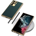 Samsung Galaxy S23 Ultra Uyumlu Kılıf Deri Görünümlü Kenarları Elektroplating Kaplama Zore Fizyon Kapak - 2