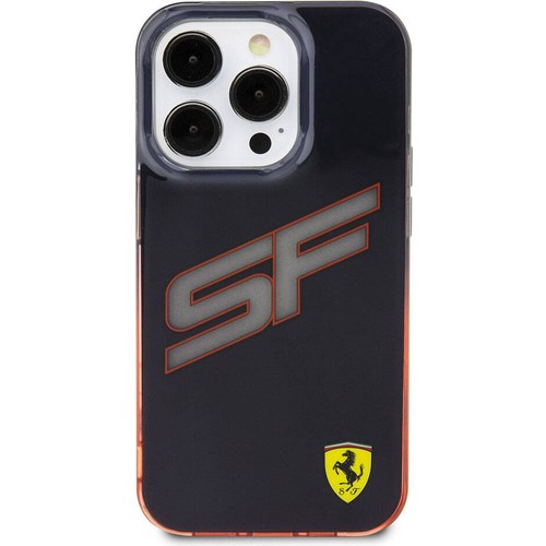 Apple iPhone 15 Pro Uyumlu Kılıf Ferrari Orjinal Lisanslı Transparan SF Yazılı Kenarları Renk Geçişli Kapak
