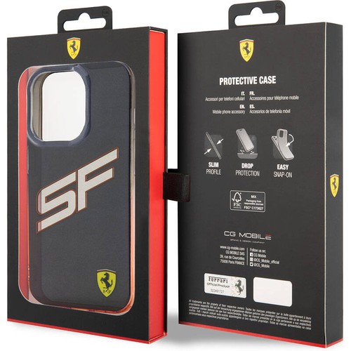 Apple iPhone 15 Pro Uyumlu Kılıf Ferrari Orjinal Lisanslı Transparan SF Yazılı Kenarları Renk Geçişli Kapak
