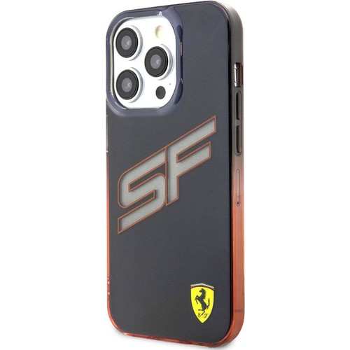 Apple iPhone 15 Pro Max Uyumlu Kılıf Ferrari Orjinal Lisanslı Transparan SF Yazılı Kenarları Renk Geçişli Kapak