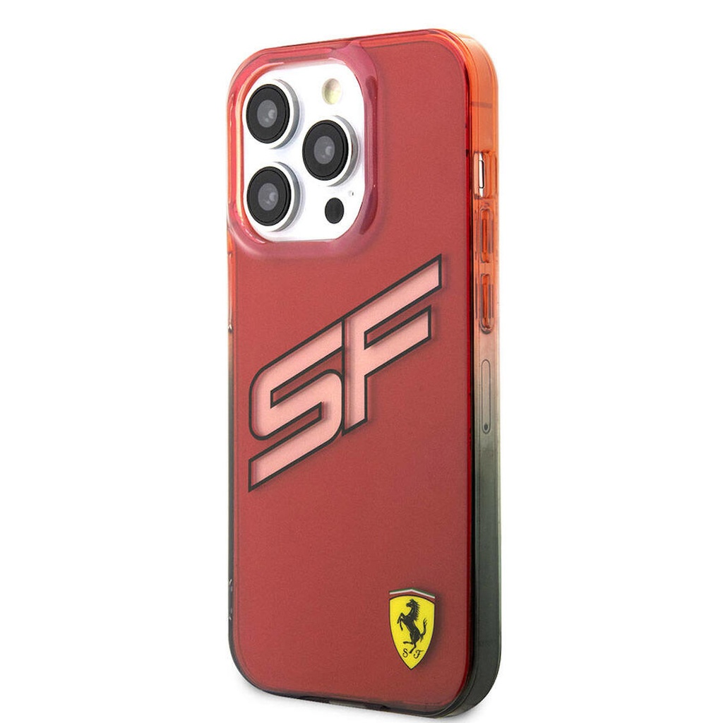 Apple iPhone 15 Pro Max Uyumlu Kılıf Ferrari Orjinal Lisanslı Transparan SF Yazılı Kenarları Renk Geçişli Kapak