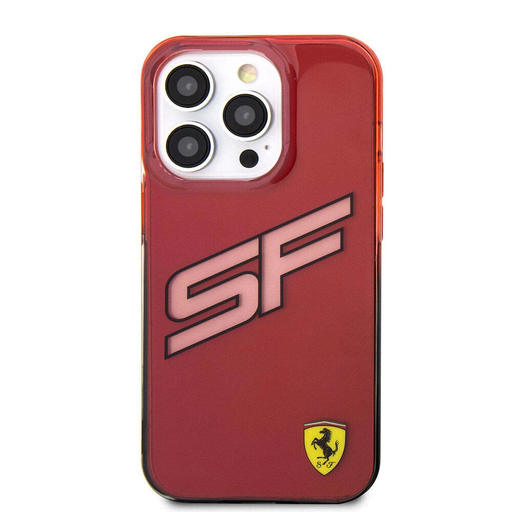 Apple iPhone 15 Pro Max Uyumlu Kılıf Ferrari Orjinal Lisanslı Transparan SF Yazılı Kenarları Renk Geçişli Kapak