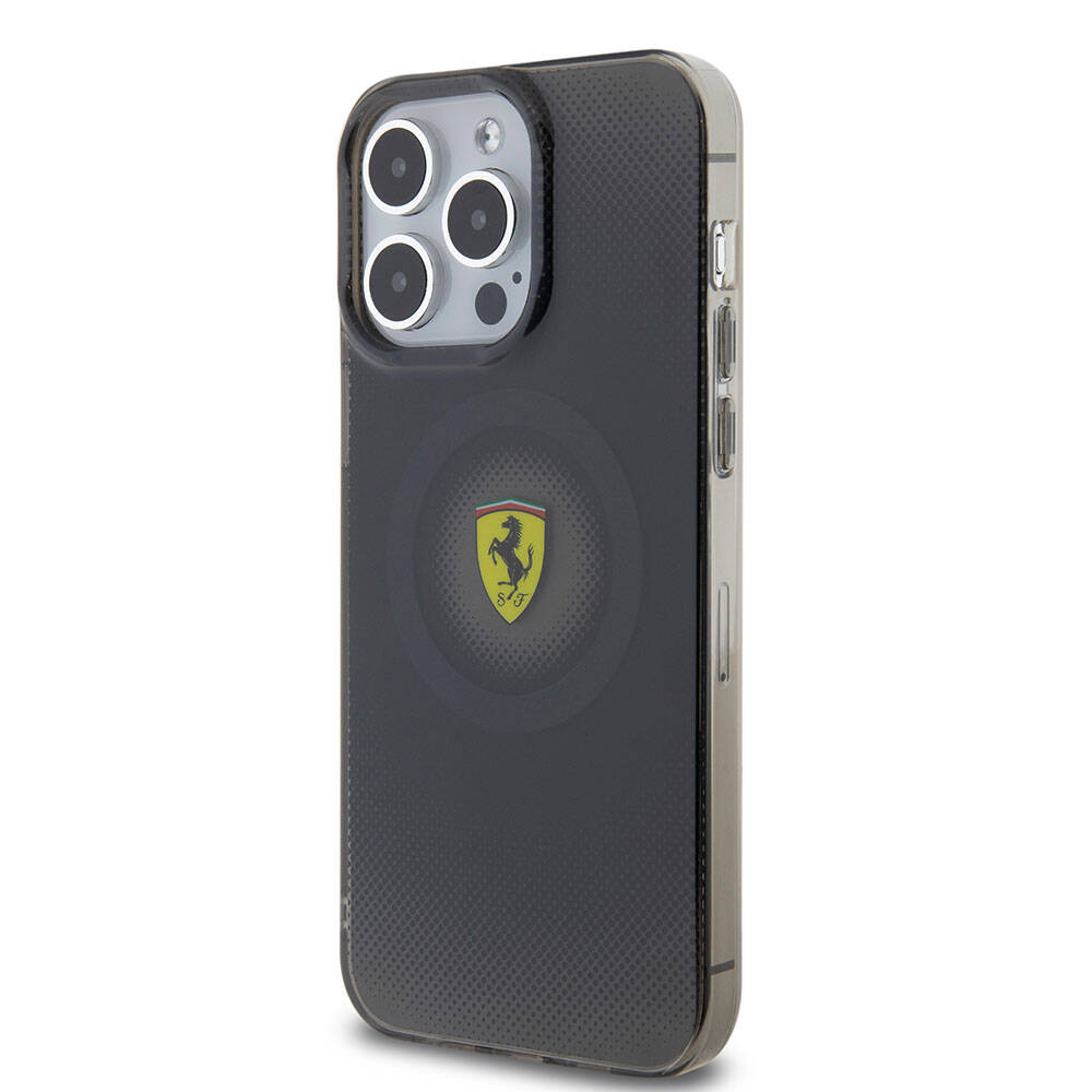 Apple iPhone 15 Pro Max Uyumlu Kılıf Ferrari Orjinal Lisanslı Magsafe Şarj Özellikli Parçalanan Noktalar Desenli Kapak - 8
