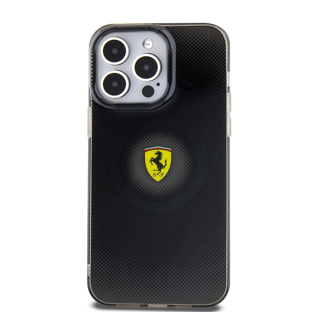 Apple iPhone 15 Pro Max Uyumlu Kılıf Ferrari Orjinal Lisanslı Magsafe Şarj Özellikli Parçalanan Noktalar Desenli Kapak - 9