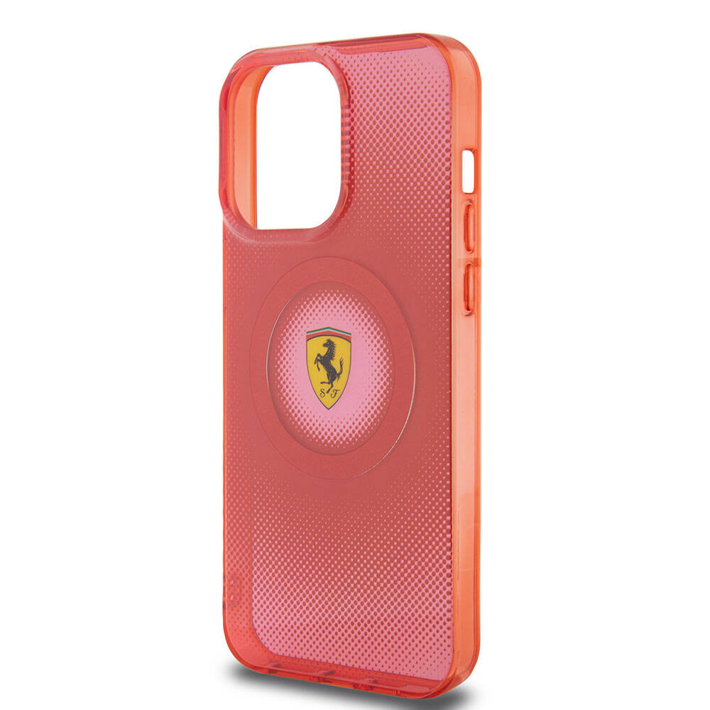 Apple iPhone 15 Pro Max Uyumlu Kılıf Ferrari Orjinal Lisanslı Magsafe Şarj Özellikli Parçalanan Noktalar Desenli Kapak - 19