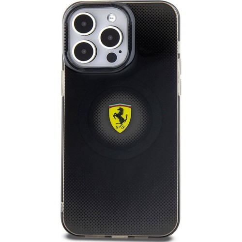 Apple iPhone 15 Pro Max Uyumlu Kılıf Ferrari Orjinal Lisanslı Magsafe Şarj Özellikli Parçalanan Noktalar Desenli Kapak