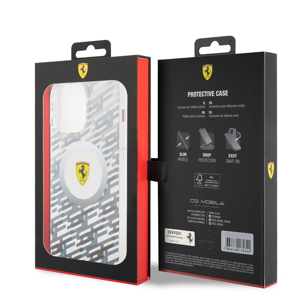 Apple iPhone 15 Pro Max Uyumlu Kılıf Ferrari Orjinal Lisanslı Magsafe Şarj Özellikli Multi SF Kapak - 14