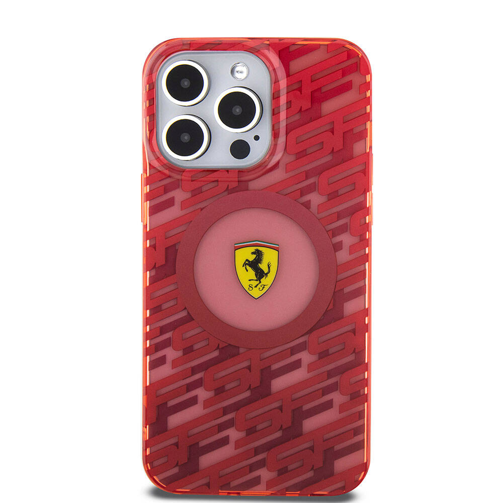 Apple iPhone 15 Pro Max Uyumlu Kılıf Ferrari Orjinal Lisanslı Magsafe Şarj Özellikli Multi SF Kapak - 16