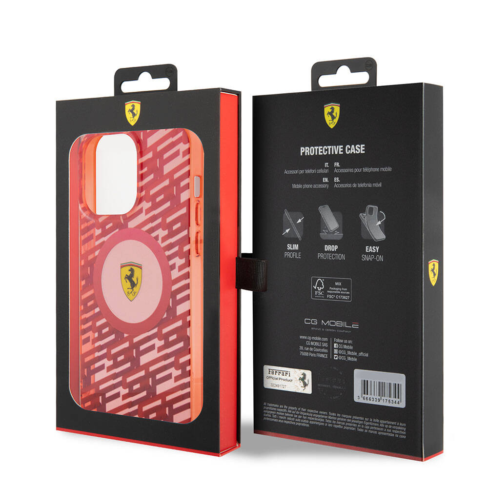 Apple iPhone 15 Pro Max Uyumlu Kılıf Ferrari Orjinal Lisanslı Magsafe Şarj Özellikli Multi SF Kapak - 21