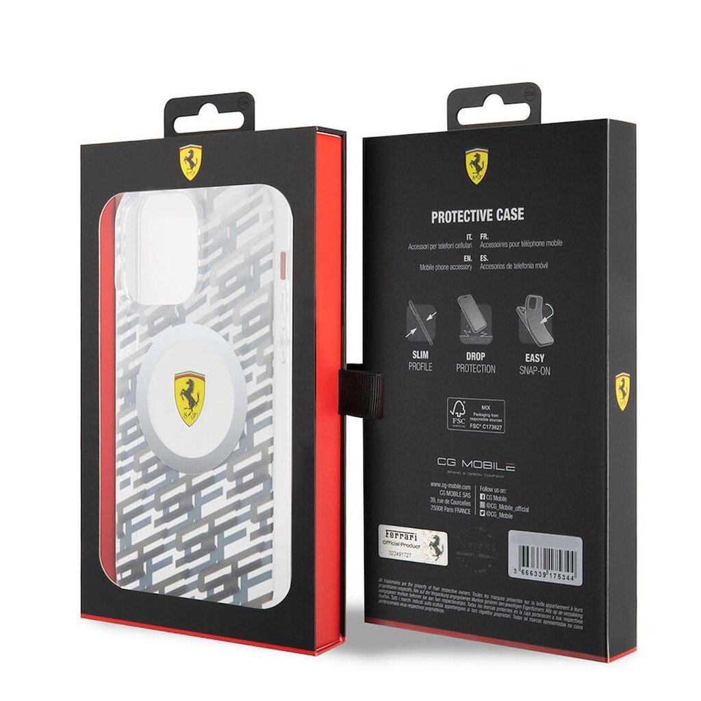 Apple iPhone 15 Pro Max Uyumlu Kılıf Ferrari Orjinal Lisanslı Magsafe Şarj Özellikli Multi SF Kapak