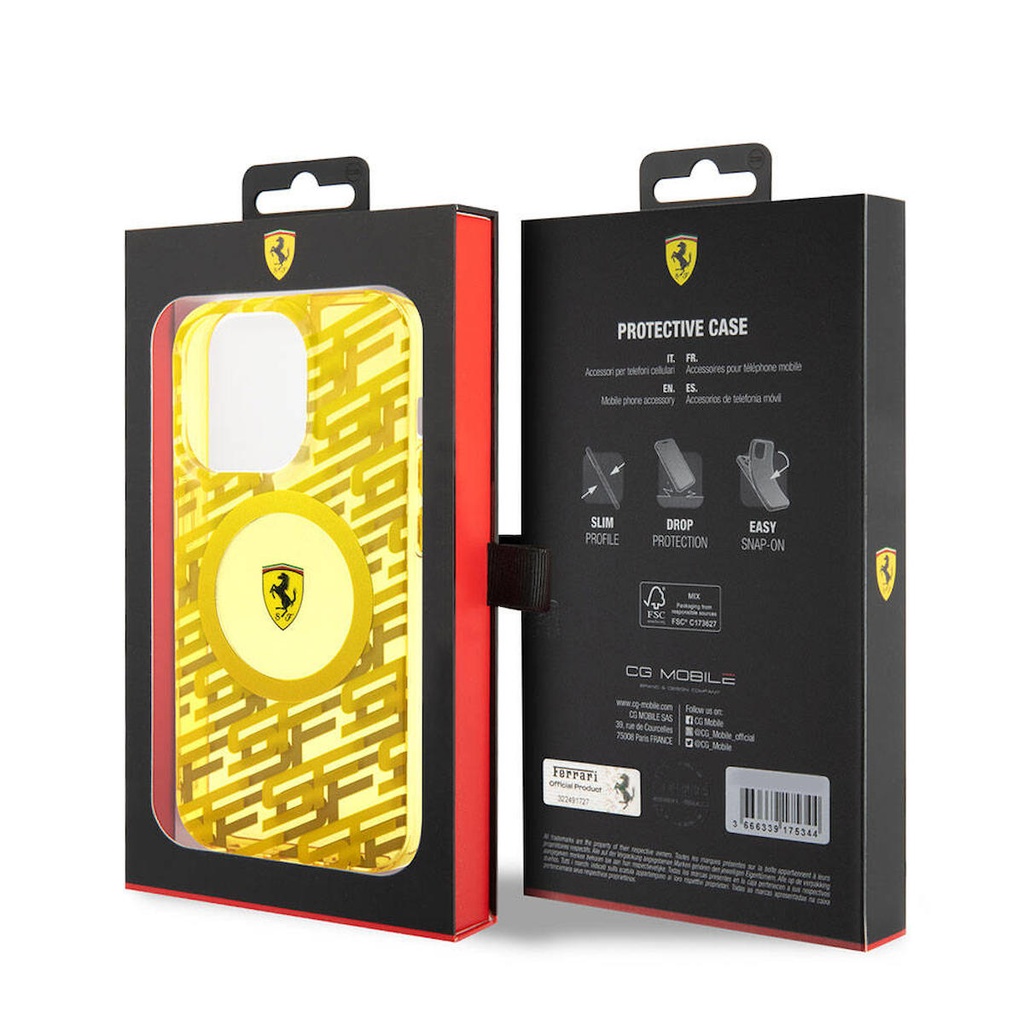 Apple iPhone 15 Pro Uyumlu Kılıf Ferrari Orjinal Lisanslı Magsafe Şarj Özellikli Multi SF Kapak