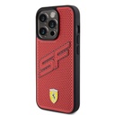 Apple iPhone 15 Pro Uyumlu Kılıf Ferrari Orjinal Lisanslı PU Delikli Arka Yüzey Metal Logolu Dikişli Büyük SF Yazılı Kapak