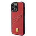 Apple iPhone 15 Pro Max Uyumlu Kılıf Ferrari Orjinal Lisanslı PU Delikli Arka Yüzey Metal Logolu Dikişli Büyük SF Yazılı Kapak