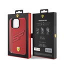 Apple iPhone 15 Pro Max Uyumlu Kılıf Ferrari Orjinal Lisanslı PU Delikli Arka Yüzey Metal Logolu Dikişli Büyük SF Yazılı Kapak