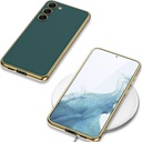 Samsung Galaxy S23 Uyumlu Kılıf Deri Görünümlü Kenarları Elektroplating Kaplama Zore Fizyon Kapak - 5