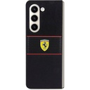 Samsung Galaxy Z Fold 5 Uyumlu Kılıf Ferrari Orjinal Lisanslı PU Deri Metal Logolu Multi Çizgili Kapak