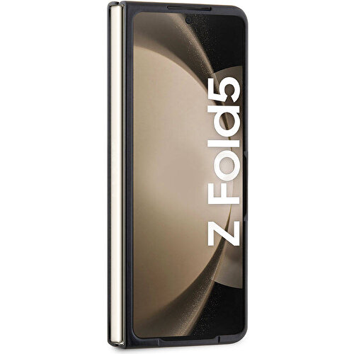 Samsung Galaxy Z Fold 5 Uyumlu Kılıf Ferrari Orjinal Lisanslı PU Deri Metal Logolu Multi Çizgili Kapak