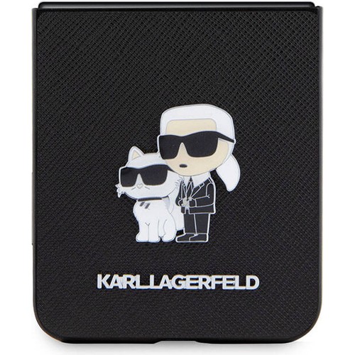Samsung Galaxy Z Flip 5 Uyumlu Kılıf Karl Lagerfeld Orjinal Lisanslı K&C Metal Logolu Saffiano Kapak