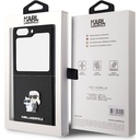 Samsung Galaxy Z Flip 5 Uyumlu Kılıf Karl Lagerfeld Orjinal Lisanslı K&C Metal Logolu Saffiano Kapak