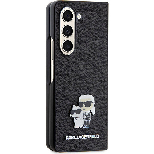 Samsung Galaxy Z Fold 5 Uyumlu Kılıf Karl Lagerfeld Orjinal Lisanslı K&C Metal Logolu Saffiano Kapak