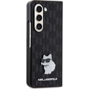 Samsung Galaxy Z Fold 5 Uyumlu Kılıf Karl Lagerfeld Orjinal Lisanslı KL Desenli Choupette İkonik Saffiano Kapak