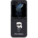 Samsung Galaxy Z Flip 5 Uyumlu Kılıf Karl Lagerfeld Orjinal Lisanslı KL Desenli Karl İkonik Saffiano Kapak