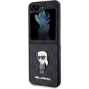 Samsung Galaxy Z Flip 5 Uyumlu Kılıf Karl Lagerfeld Orjinal Lisanslı KL Desenli Karl İkonik Saffiano Kapak