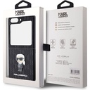 Samsung Galaxy Z Flip 5 Uyumlu Kılıf Karl Lagerfeld Orjinal Lisanslı KL Desenli Karl İkonik Saffiano Kapak