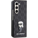 Samsung Galaxy Z Fold 5 Uyumlu Kılıf Karl Lagerfeld Orjinal Lisanslı KL Desenli Karl İkonik Saffiano Kapak