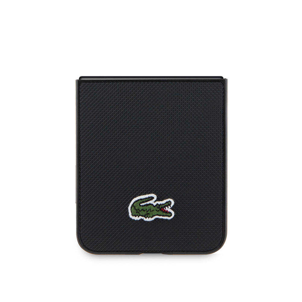 Samsung Galaxy Z Flip 5 Uyumlu Kılıf Lacoste Orjinal Lisanslı PU Pike Desenli Arka Yüzey İkonik Timsah Dokuma Logolu Kapak - 4