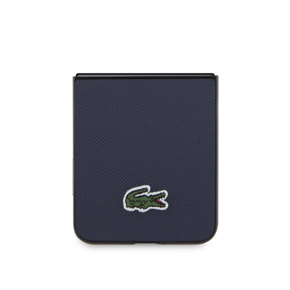 Samsung Galaxy Z Flip 5 Uyumlu Kılıf Lacoste Orjinal Lisanslı PU Pike Desenli Arka Yüzey İkonik Timsah Dokuma Logolu Kapak - 11