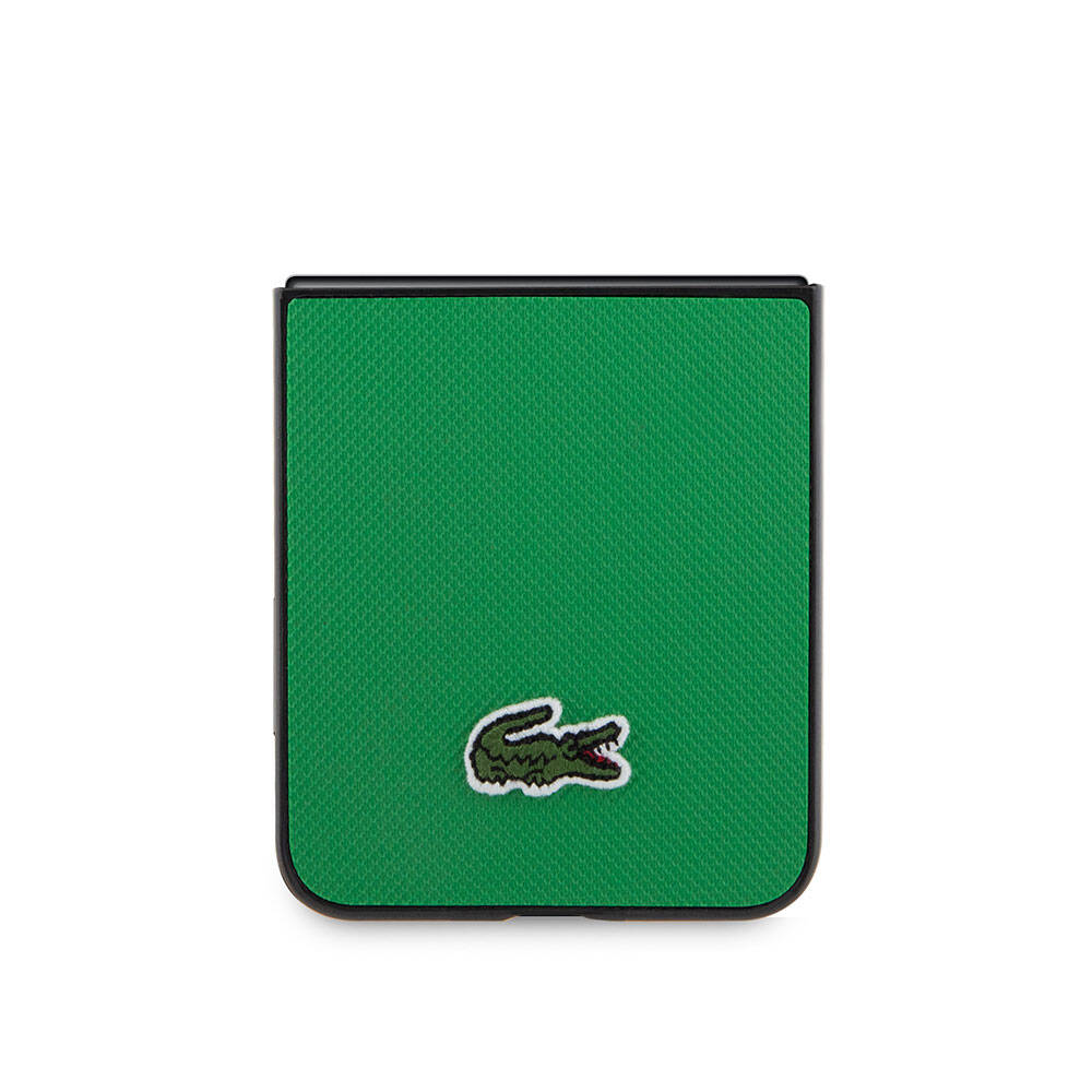 Samsung Galaxy Z Flip 5 Uyumlu Kılıf Lacoste Orjinal Lisanslı PU Pike Desenli Arka Yüzey İkonik Timsah Dokuma Logolu Kapak - 17