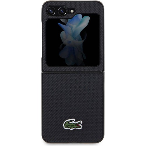 Samsung Galaxy Z Flip 5 Uyumlu Kılıf Lacoste Orjinal Lisanslı PU Pike Desenli Arka Yüzey İkonik Timsah Dokuma Logolu Kapak
