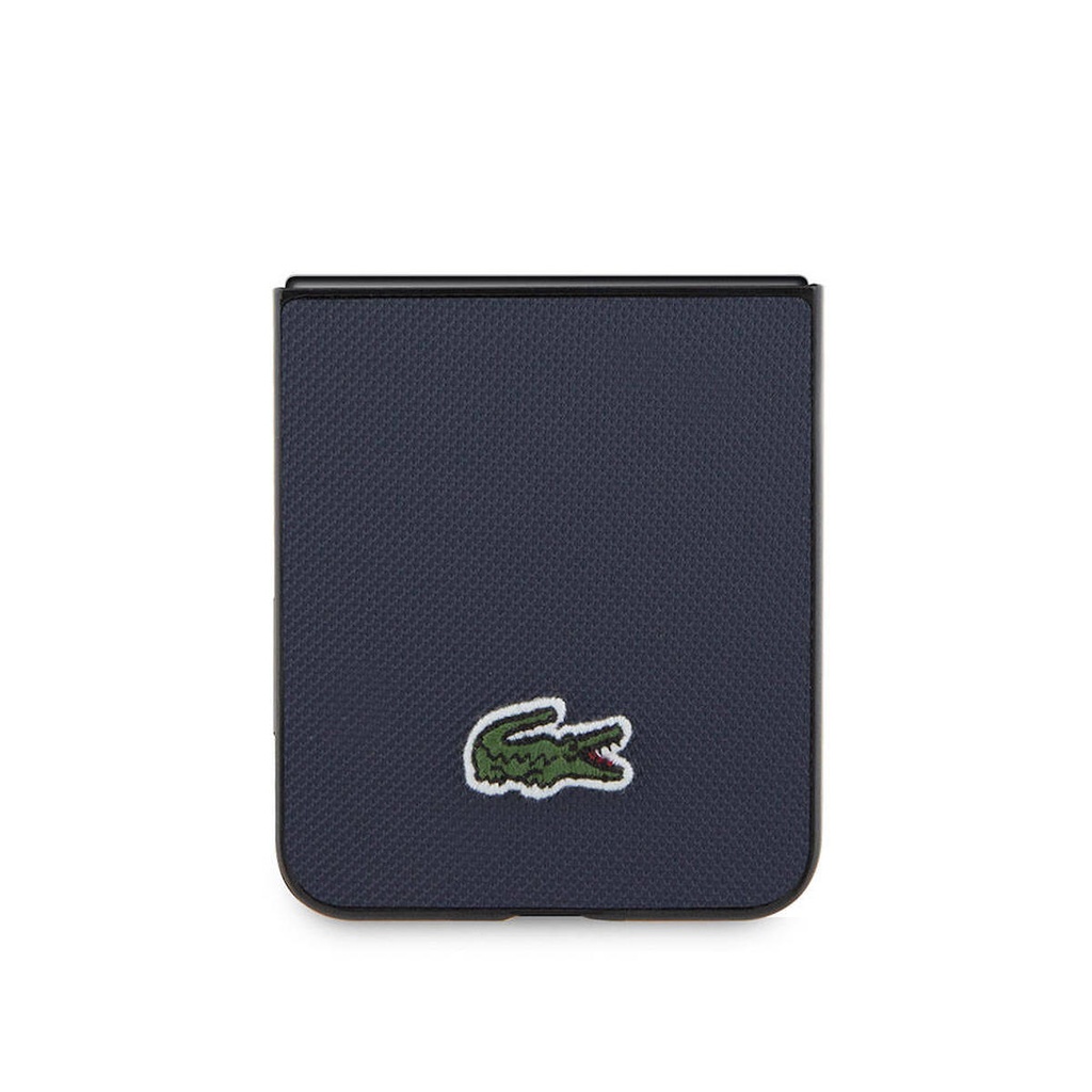 Samsung Galaxy Z Flip 5 Uyumlu Kılıf Lacoste Orjinal Lisanslı PU Pike Desenli Arka Yüzey İkonik Timsah Dokuma Logolu Kapak