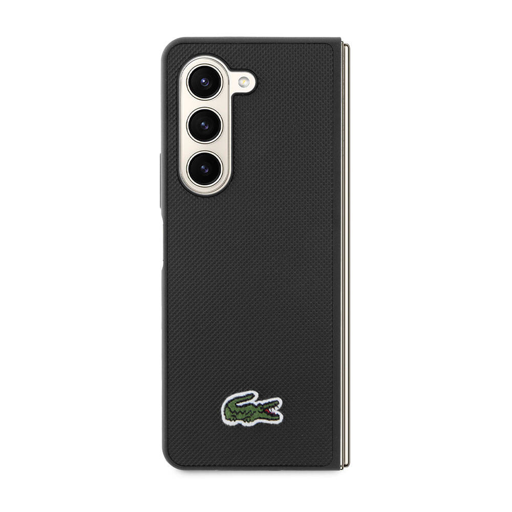 Samsung Galaxy Z Fold 5 Uyumlu Kılıf Lacoste Orjinal Lisanslı PU Pike Desenli Arka Yüzey İkonik Timsah Dokuma Logolu Kapak - 1