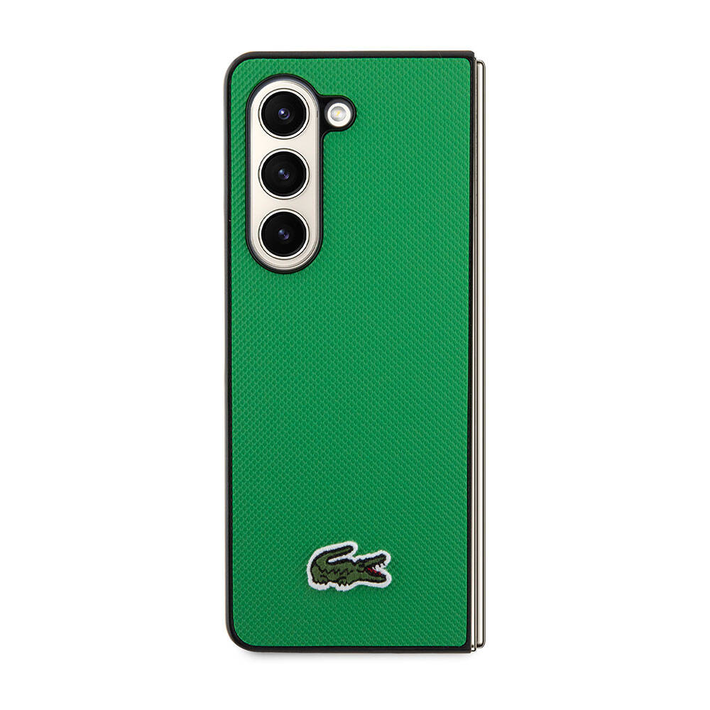 Samsung Galaxy Z Fold 5 Uyumlu Kılıf Lacoste Orjinal Lisanslı PU Pike Desenli Arka Yüzey İkonik Timsah Dokuma Logolu Kapak - 13