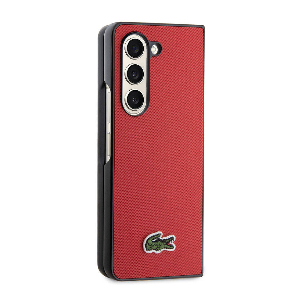 Samsung Galaxy Z Fold 5 Uyumlu Kılıf Lacoste Orjinal Lisanslı PU Pike Desenli Arka Yüzey İkonik Timsah Dokuma Logolu Kapak - 22