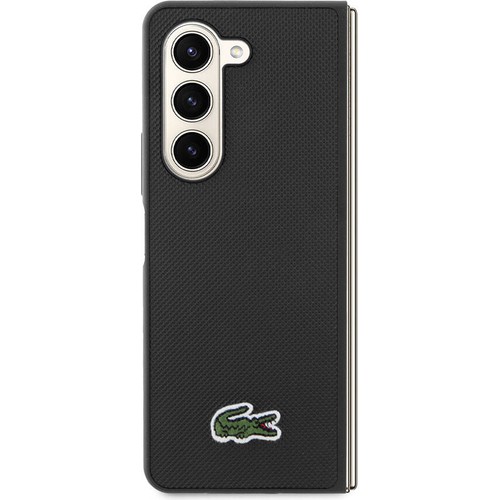 Samsung Galaxy Z Fold 5 Uyumlu Kılıf Lacoste Orjinal Lisanslı PU Pike Desenli Arka Yüzey İkonik Timsah Dokuma Logolu Kapak